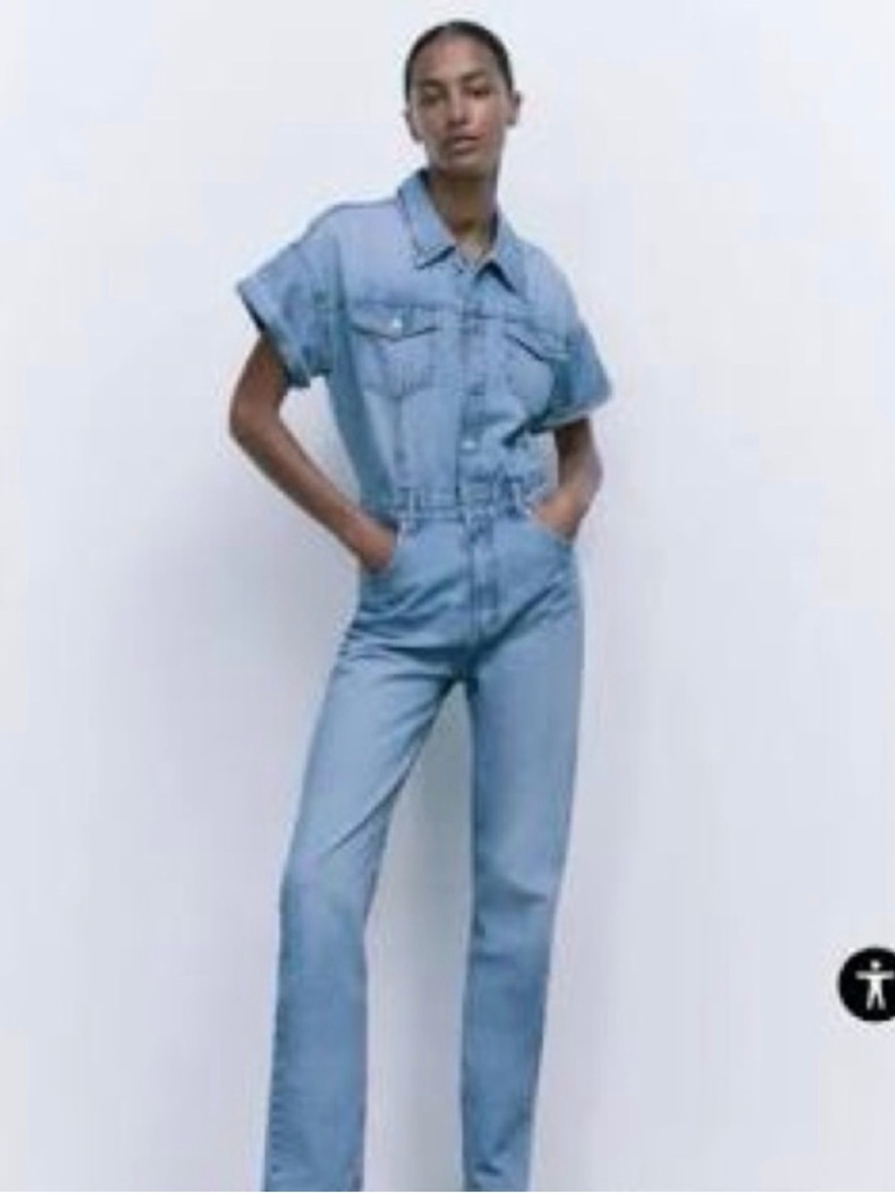 Zara Light Blue Denim Women’s Overalls